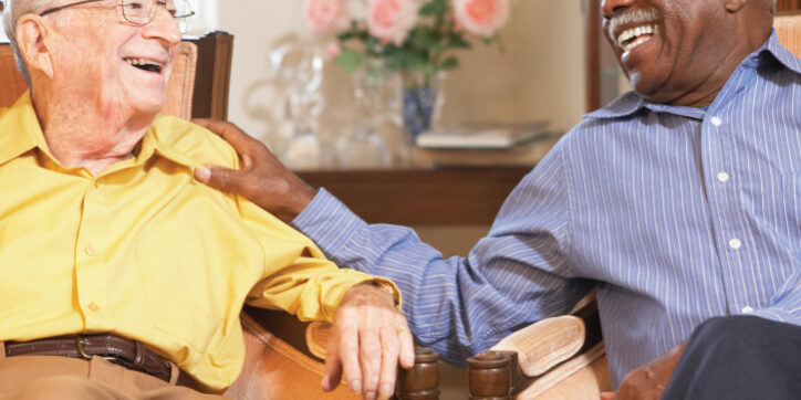Two Senior Men Spacious community room