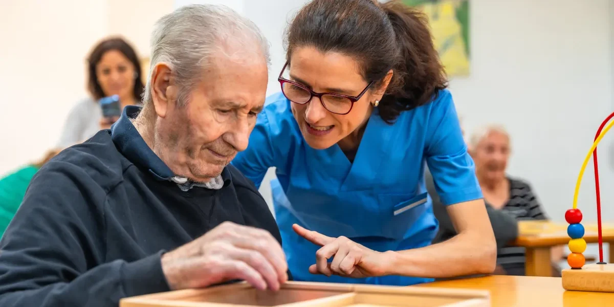 Senior man receiving personalized care