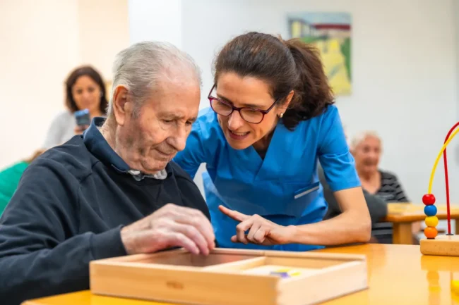 Senior man receiving personalized care